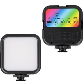Portable RGB Video Light with 70 LED's, Compatible with Canon EOS 90D, Adjustable Color Temperature, and Long-Lasting Rechargeable Battery