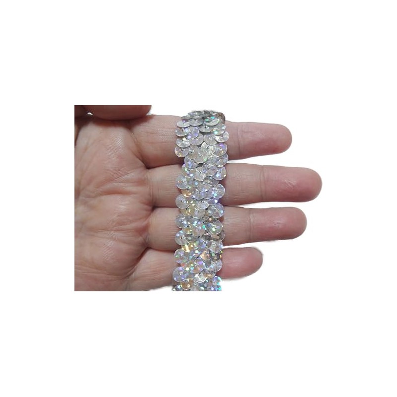 No.1910_Handicraft Sequin Blade with Glitter Silver (Silver) Width 2cm x
