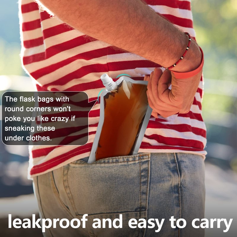 Liquor Flask Concealable And Reusable Cruise Sneak Drink Pouches Travel