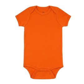 AZI&CHI Unisex Baby Organic Cotton Bodysuit One Piece Infant/Toddler Short Sleeve (Orange, 12-18 Months)