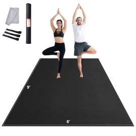 VEVOR Large Exercise Mat, 12'x6'/10'x6'/9'x6'/8'x6'/8'x5'/7'x5'/6'x4' (7mm) Extra Thick, Non Slip High Density Premium Workout Mat, Exercise Yoga Mat for Men & Women, Fitness & Exercise Mat with Bag & Carry Strap, for All Types of Home Yoga, Pilate & Floor Workout