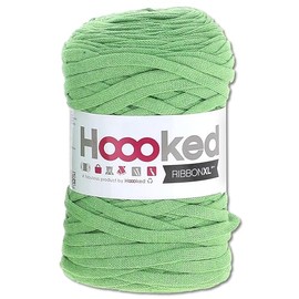 Frida's Wollhaus Hoooked 120 m Ribbon XL Plain 100% Recycled Giant Textile Yarn Banquet Yarn 32 Colours (RXL30 | Salad Green)