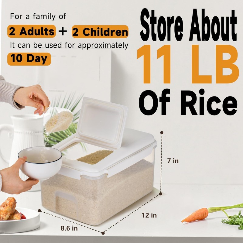 LivLab Mker 10 lbs Cereal Containers Storage - Airtight Flour