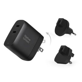 Native Union Cargador Rápido GAN PD67W – Cargador USB-C Ultracompacto con Power Delivery para Múltiples Dispositivos, hasta 67W – Compatible con MacBook Pro, iPads, iPhones, Pixel, Galaxy (Negro)