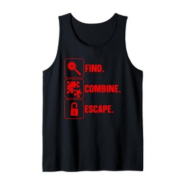 Cool Escape Room Art For Men Women Kids Escape Room Birthday Tank Top
