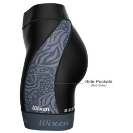 Wixen Women's 4D Padded Cycling Shorts with Pockets – High Waist, Moisture-Wicking Bike Underwear Shorts for Road Biking and Spinning – Wild_Skin – L