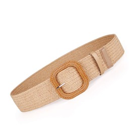 Rrwin Rattan Straw Raffia Summer Belts for Women 2025 Elastic Stretch Woven Waist Wide Band