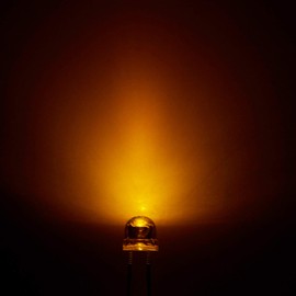 CHANZON 100 pcs 5mm Yellow Straw Hat LED Diode Lights (Clear Transparent Lens 2V 20mA) Bright Lighting Bulb Lamps Electronics Components Indicator Light Emitting Diodes
