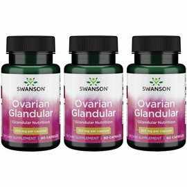 Swanson Ovarian Glandular - Natural Supplement Promoting Women's Glandular Health & Balance Support - Sourced from Premium Bovine Tissue to Support Wellness - (60 Capsules, 250mg Each) (3 Pack)