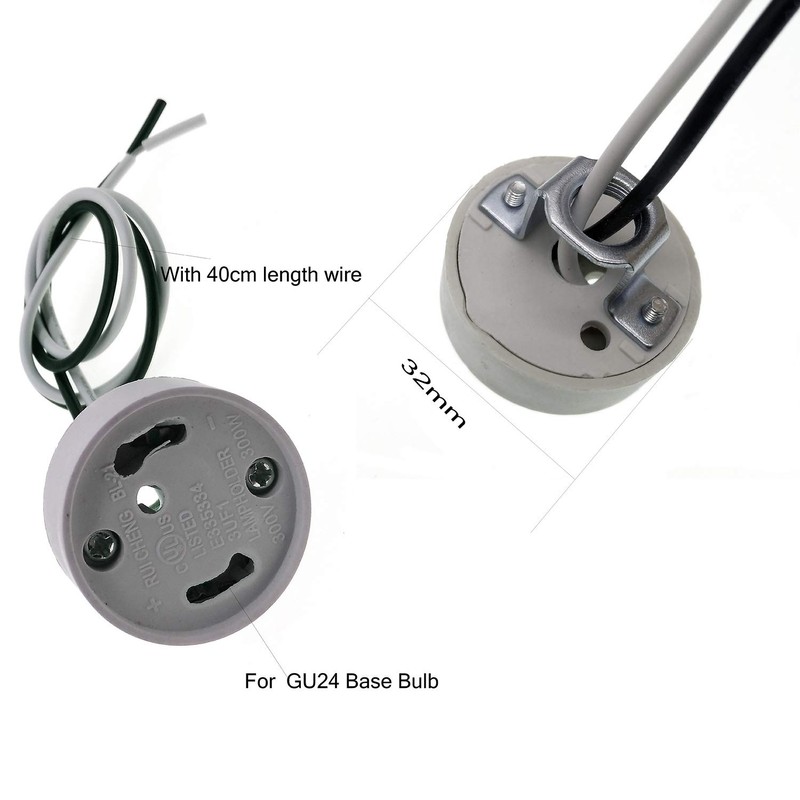 Gu24 Base Socket with Bracket,TWDRTDD Bi-Pin (GU24) Base Twist and
