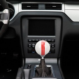 SIXRUN Palanca de Cambios de Carreras de Coches de 6 Velocidades para Shelby GT500, Pomo de Palanca de Cambios de Bola Redonda con 3 Adaptadores para Vehículos Manuales Pomo de