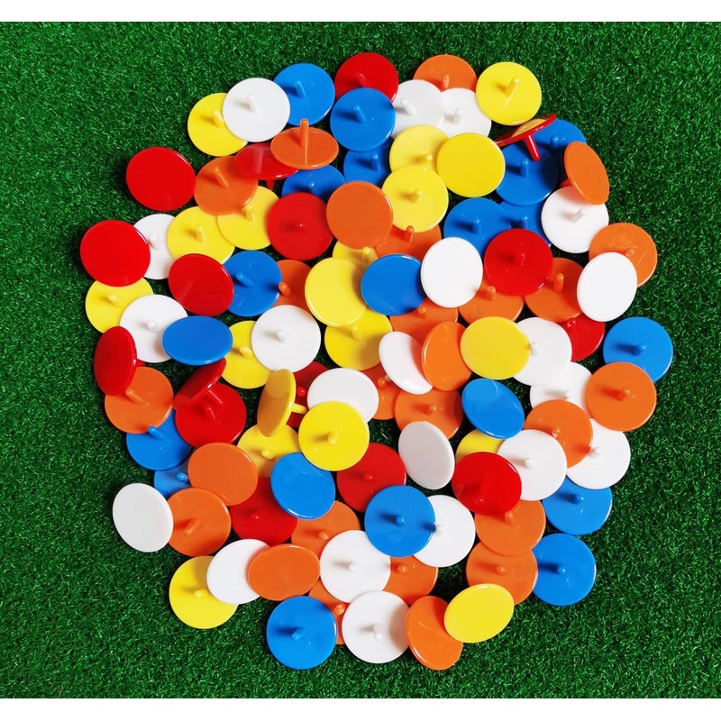 Adhere 50pcs Plastic Golf Ball Position Marker Quarter Size 25mm
