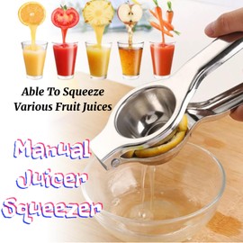 Exprimidor de Limón, Exprimidor de Limón Manual de Acero Inoxidable, Exprimidor de Limón Portátil, Exprimidor de Limón de Mano Profesional para Cocina, Restaurante, Bar (Grande)