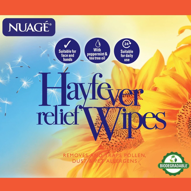 Nuage Hayfever Relief Wipes, Resealable Pack