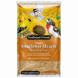 Feathered Friend 14403 Sunflower Hearts Wild Bird Food, 5 Lb. Bag - Quantity 8