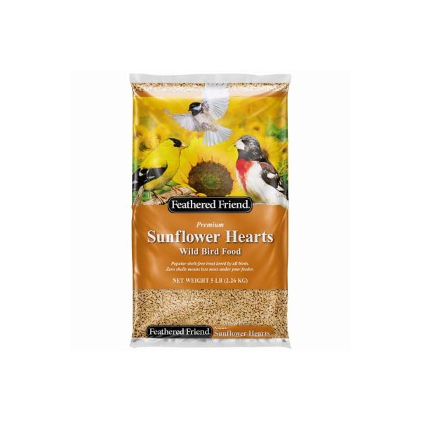 Feathered Friend 14403 Sunflower Hearts Wild Bird Food, 5 Lb.