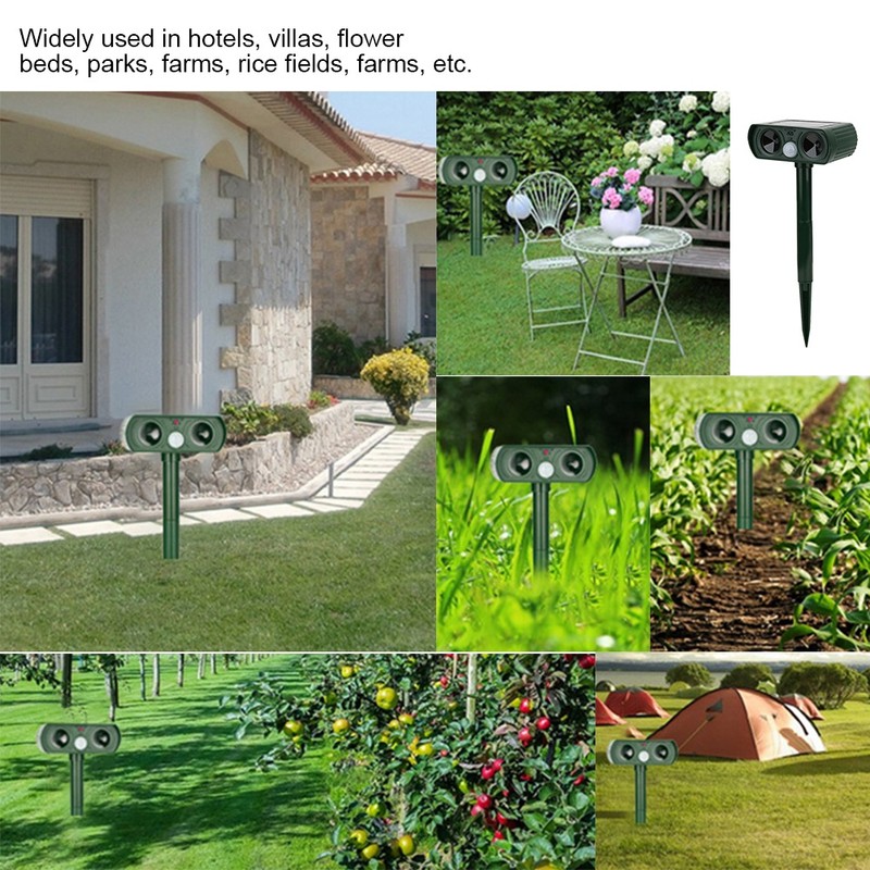 Outdoor Waterproof Solar Power Animal Repeller Ultrasonic Infrared Mouse Bird