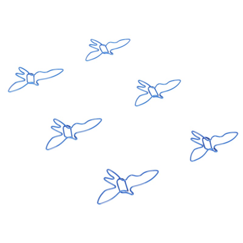 100pcs Blue Birds Paper Clips Creatively Cute Plated Metal Bookmark