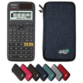 CALCUSO economy pack: Casio FX 87 DE X ClassWiz Technical Scientific Calculator + WYNGS Protective Case, Blue