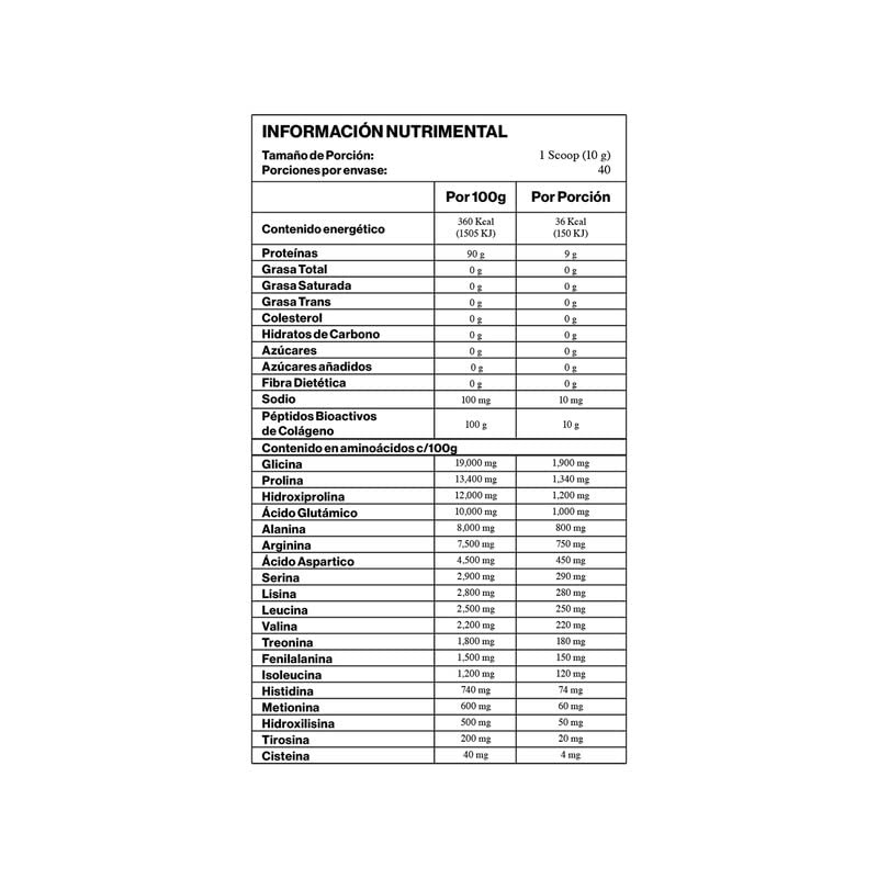 Zero Peptidos Bioactivos de Colágeno sabor Natural 400 g