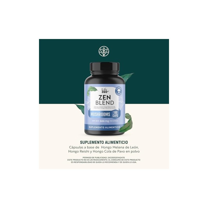 LIFE 360+ Zen Blend con Melena de León| 180 cápsulas