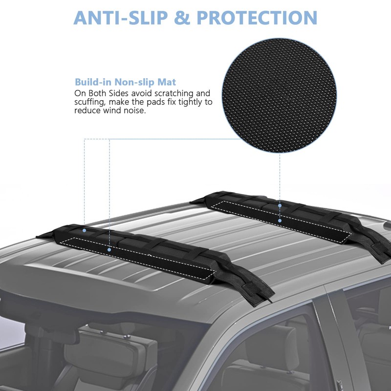 WOOWAVE Folding Kayak Soft Roof Rack Pads Universal Kayak Carrier