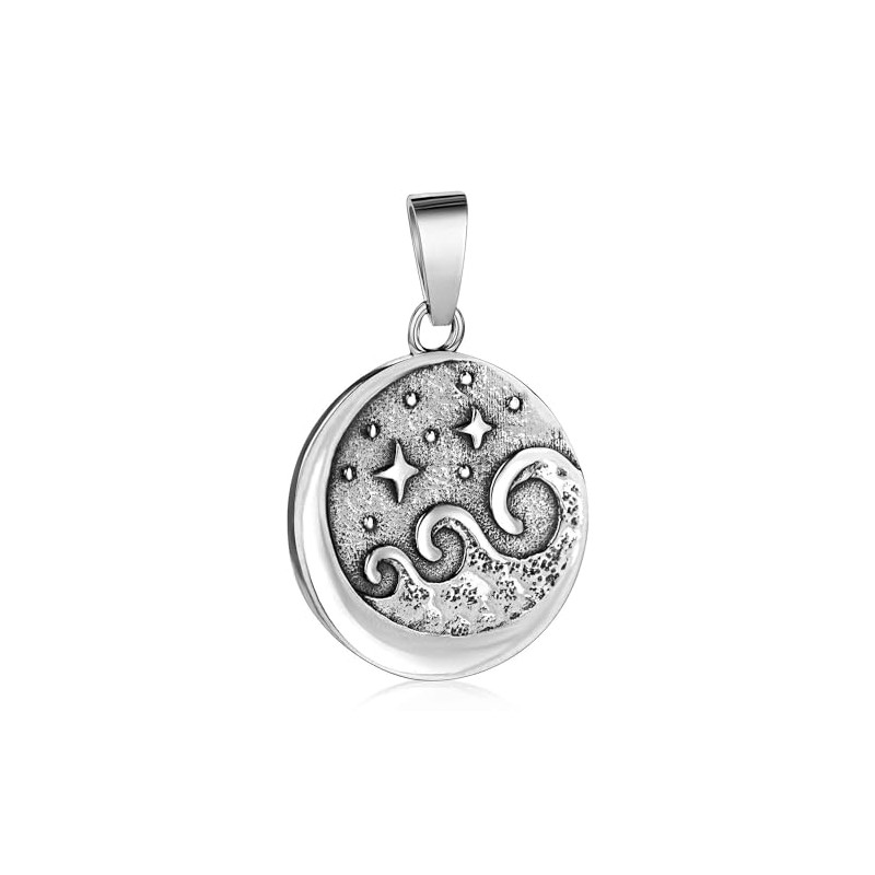 MATERIA by Matthias Wagner Waves Pendant 925 Silver Round with