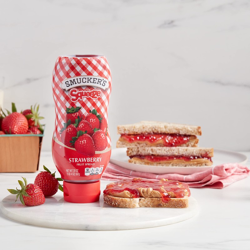 Smucker's Strawberry Squeezable Fruit Spread, 20 Ounces (Pack of 12)