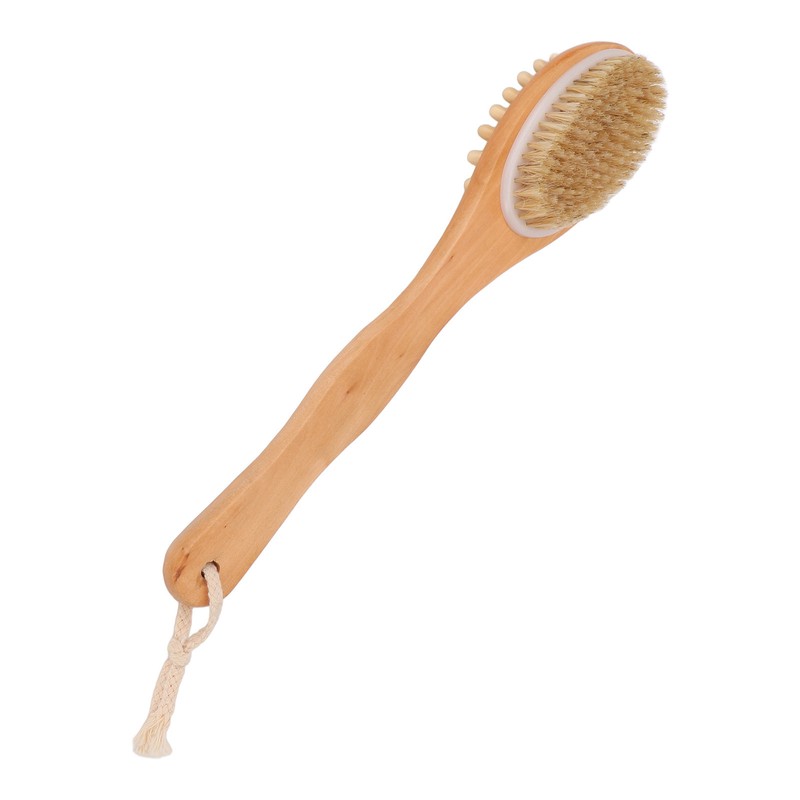 Wood Bath Brush Long Handle Soft Bristle Deep Cleansing Relieve