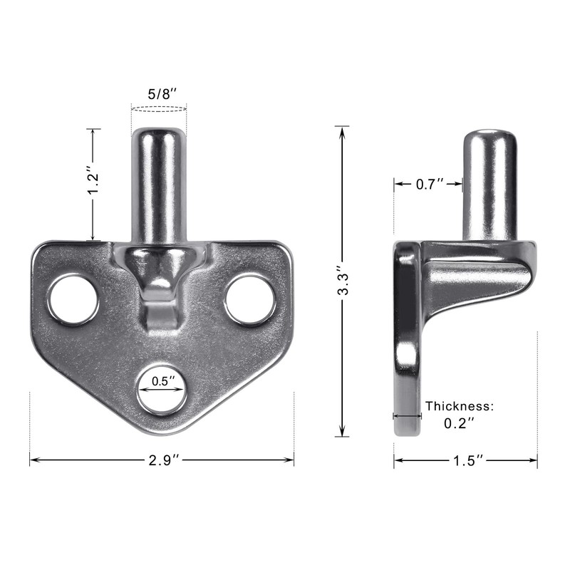 Insaga 304 Stainless Steel Gate Hinges Heavy Duty, Non-Welded Gate