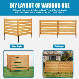 Privacy Fence Panels for Outside No Dig Fence Panels Garden Fence Screen Wooden Air Conditioner Fence Panels for Outdoor Yard Trash Cans, AC, Compost Bin (38" W x 42" H-2 Panels Wood)