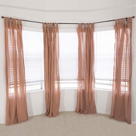Decopolitan Drapery Bay Window Curtain Rod Set, Oil Rubbed Bronze