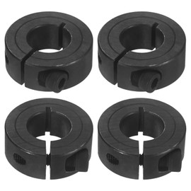 M METERXITY 4-Pack Single Split Shaft Collar 16mm Bore 45 Steel Clamp-On Shaft Collars 34mm OD, 13mm Thickness with M4 Set Screw for Stoppers/Machinery [Black]