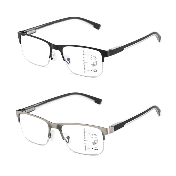 SUNAMOY Multifocus Reading Glasses Men Progressive Multifocal Blue Light Computer