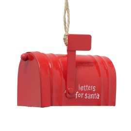 CasaJame Santa Claus Metal Pendant Santa Letterbox Santa Red to Open Voucher Hiding Place 8.5 x 6 x 5.5 cm