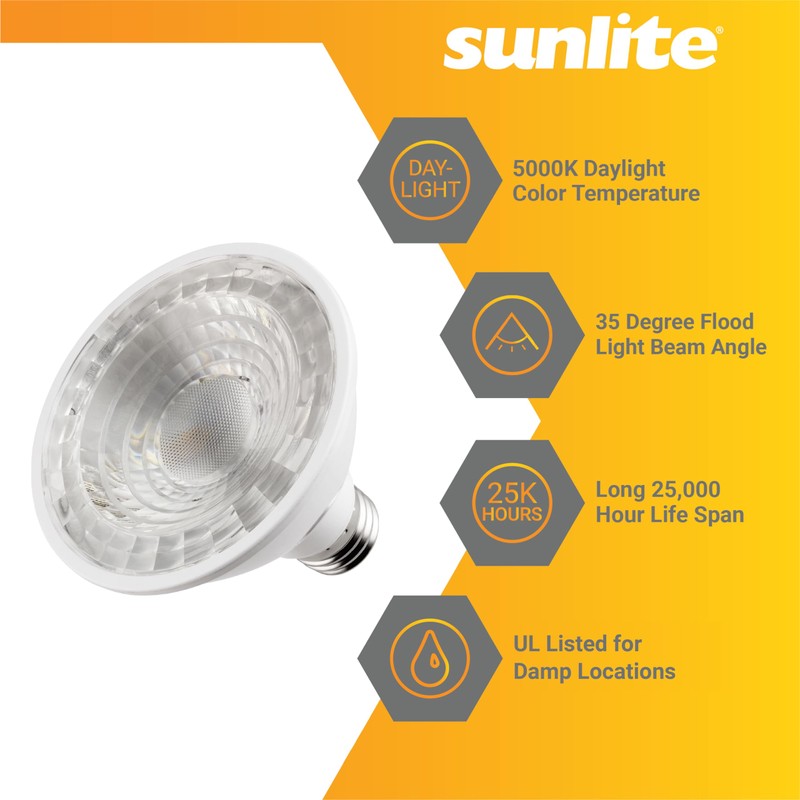 Sunlite LED PAR30 Short Neck Flood Light Bulb, 9 Watt,