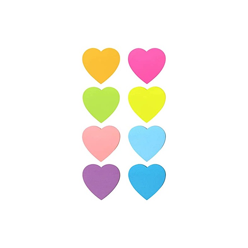 Early Buy 3x3 Heart Shape Sticky Notes 8 Pads/Pack, 75