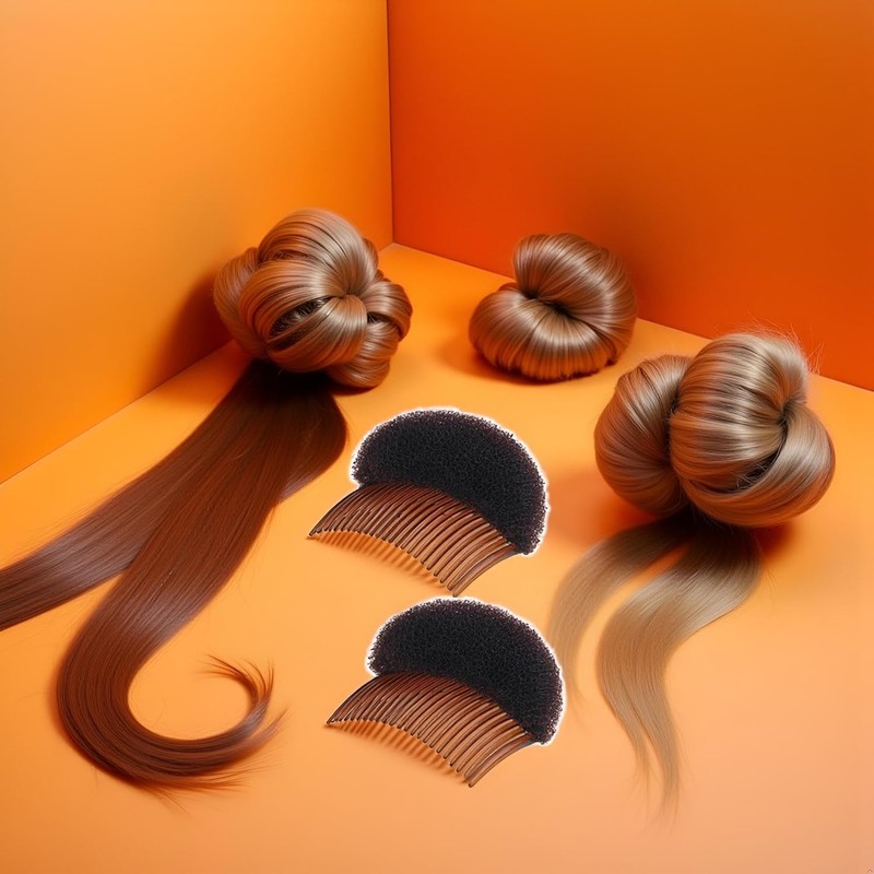 2Pcs Hair Styling Accessories Set, Foam Bun Maker Inserts, Volume