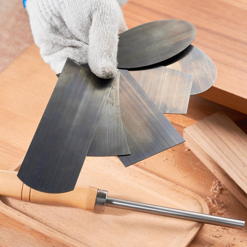HERMIT TOOLS Cabinet Scraper Burnisher with 6 Piece Multi-Shaped Scraper