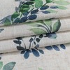MYSKY HOME Linen Sheer Curtains for Living Room Leaf Patterned
