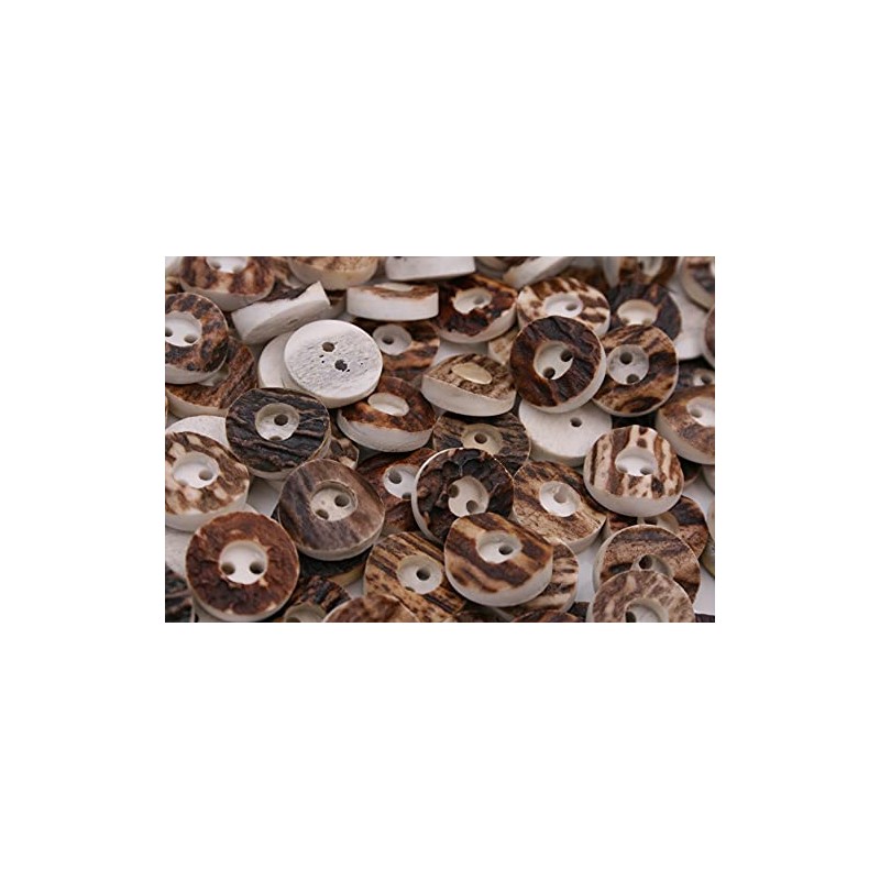 Pack of 6 Classic Genuine Stag Horn Buttons 2 Hole