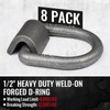 1/2" Heavy Duty Weld-On Forged D Ring with Welding Clips,