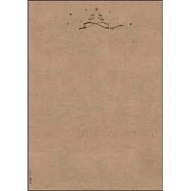 SIGEL DP412 Christmas Letter Paper, Kraft Paper, 100 g/m², A4, 100 Sheets "Christmas Tree", Christmas Letter Paper Made from Sustainable Paper for Christmas Post, Offers, Invitations, Menu Card