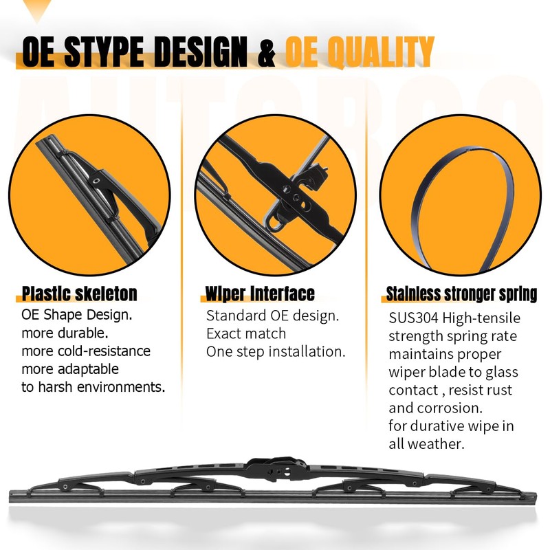 AUTOBOO 20"+20" Windshield Wiper Blade Sets Replacement for Ford E150