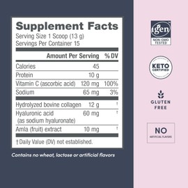 Collagen Powder with Vitamin C and Hyaluronic Acid, Skin Hair Nails Support, Unflavored, 6.9 oz, 2 Pack