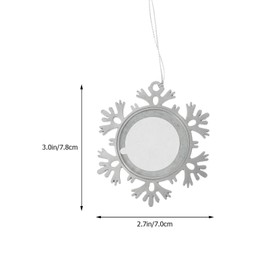 DOITOOL 2Pcs Christmas Snowflake Photo Frame Pendant, Snowflake Christmas Tree Hanging Pendant, Metal Xmas Snowflake Picture Frames Christmas Ornament
