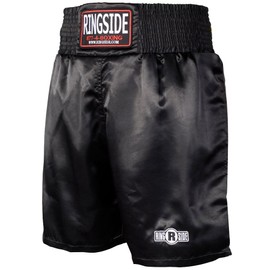 Ringside Pro-Style Boxing Trunks (Black, Small)