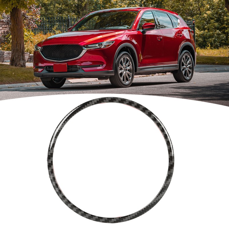 Steering Wheel Emblem Ring Carbon Fiber Look Simple Cool Replacement