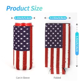 Neoprene Slim Beer Can Cooler Tall Stubby Holder Foldable Stubby Holders Beer Cooler Bags Fits 12oz Slim Energy Drink & Beer (Rainbow-Leopard(2Pack))