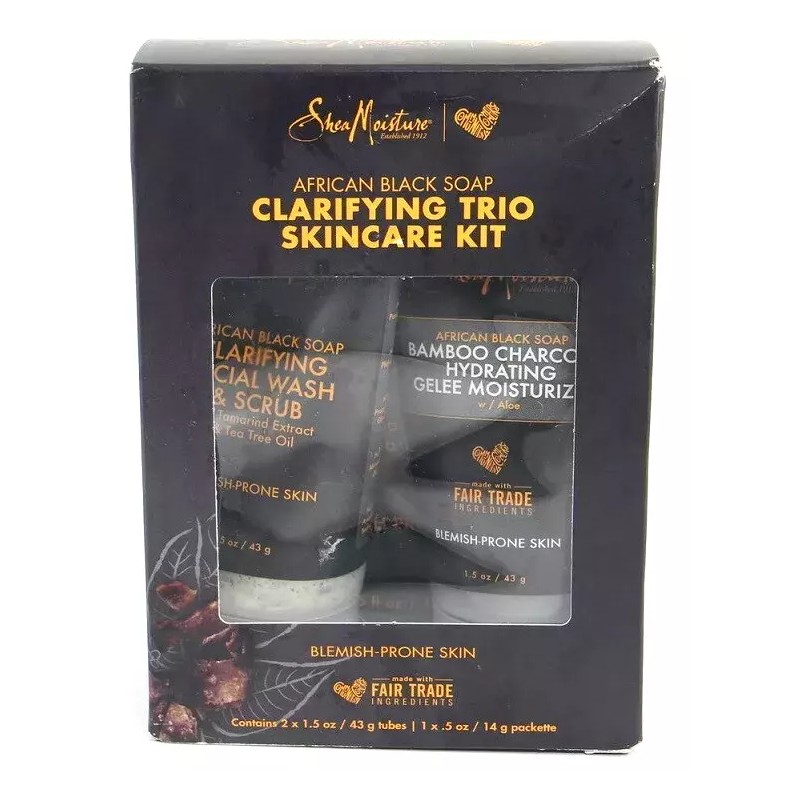 Shea Moisture African Black Soap Clarifying Trio Skincare Kit